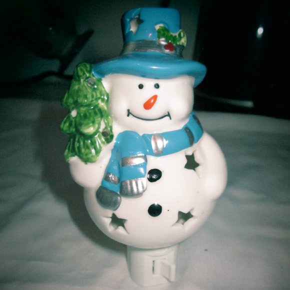 Adeline Porcelain Snowman Night Light - Picture 1 of 6